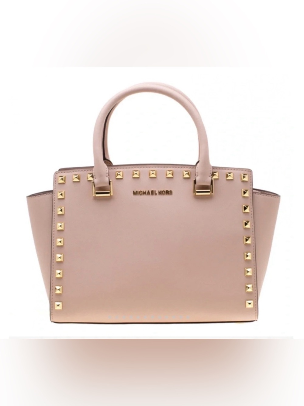 Michael Kors Blush Pink Studded Satchel with Gold Hardware - Picture 14 of 14